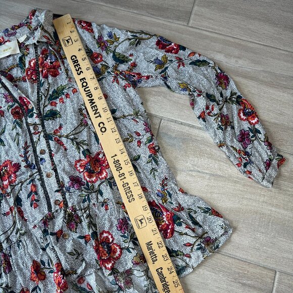 Maeve by Anthropologie Floral Collared Long Sleeve Blouse – Women’s 8 - Picture 5 of 8